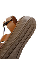 Kadın Taba Deri Kalın Tabanlı Comfort Sandalet | Derimod