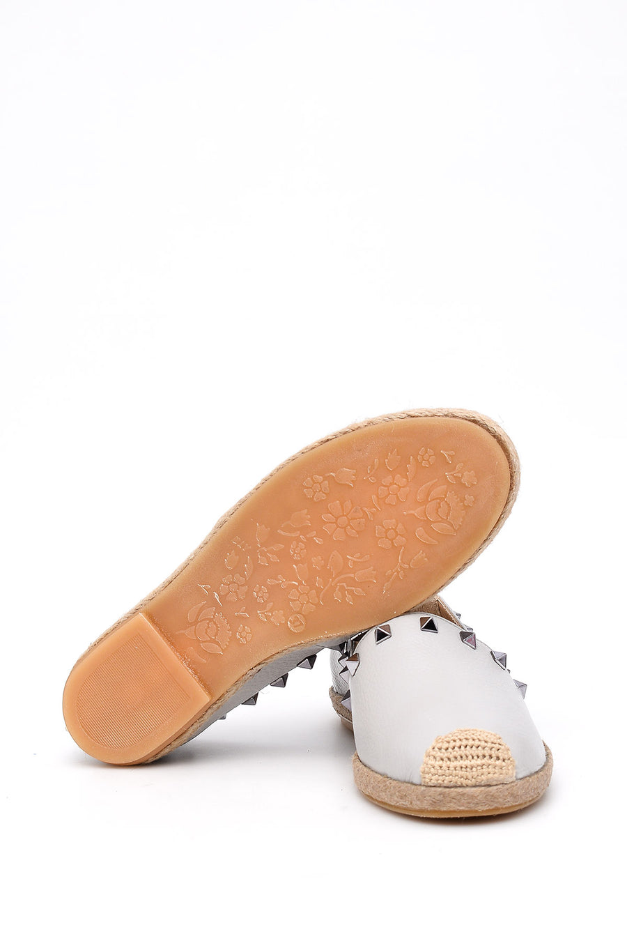 Women's Stone Detailed Leather Espadrille