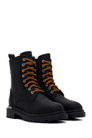 Harley Davidson Women's Black Printed Leather Rebel Boots | Derimod