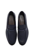 Men's Navy Blue Leather Casual Loafer | Derimod