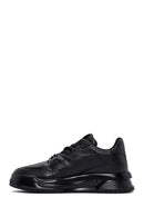 Men's Black Leather Thick Soled Sneaker | Derimod