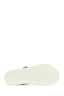 Women's White Leather Comfort Sandals | Derimod