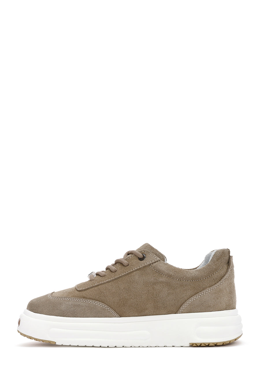 Men's Mink Thick Sole Lace-up Suede Leather Sneaker