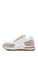 Women's White Suede Sneaker | Derimod