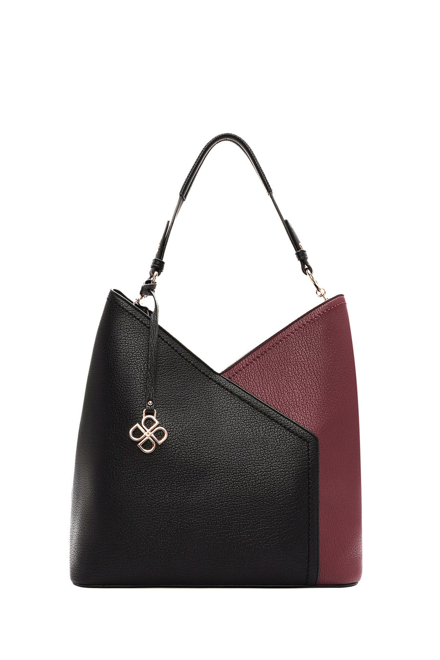 Women's Black Short and Long Strap Shoulder Bag