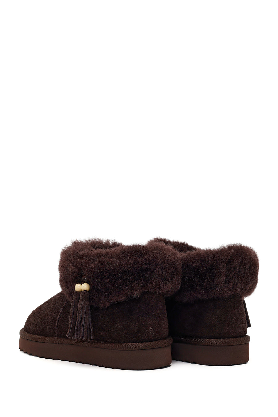 Woman Brown Embellished Suede Teddy Boots