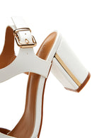Women's White Thick Heeled Sandals | Derimod