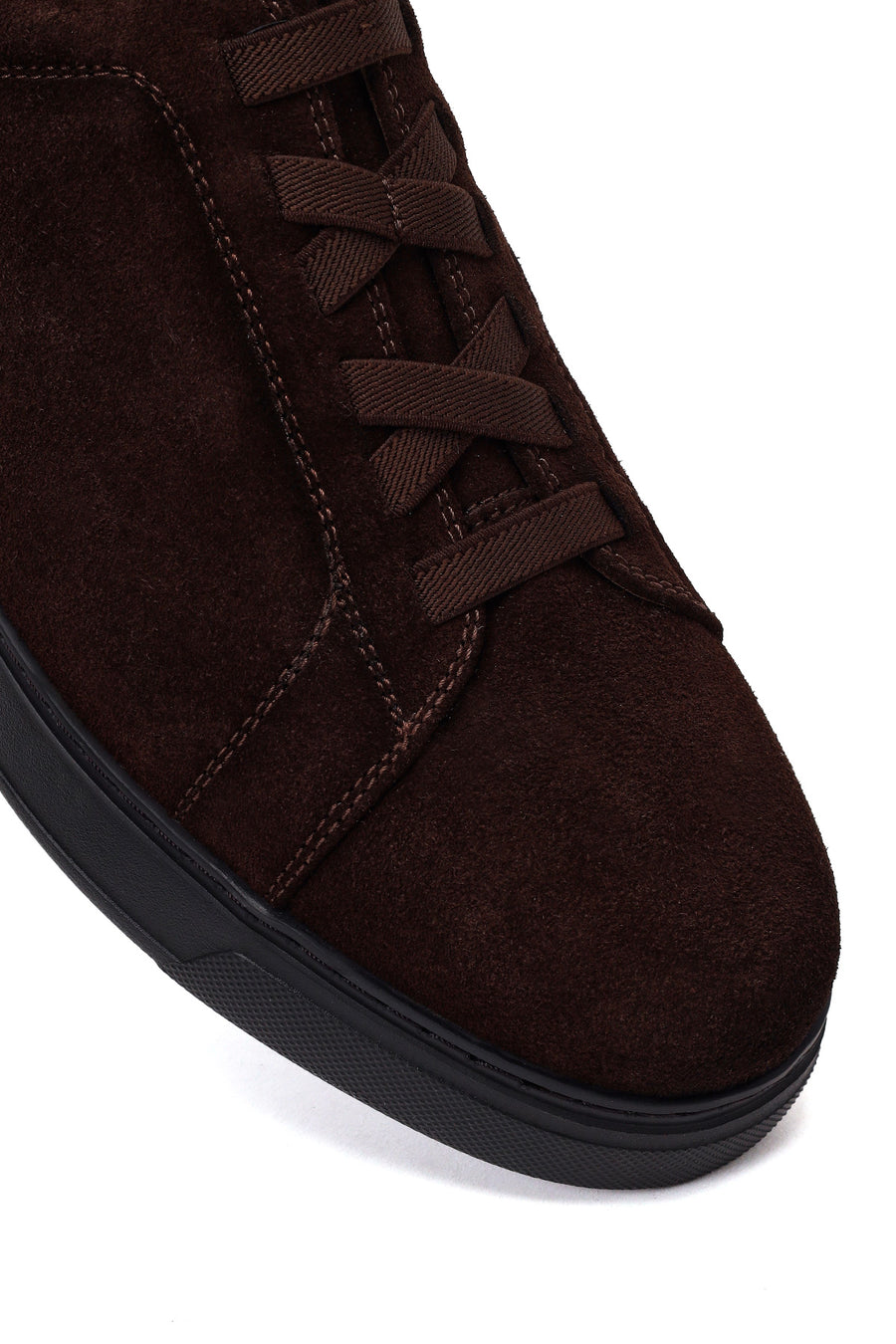 Male Brown Lace-Up Suede Leather Sneaker