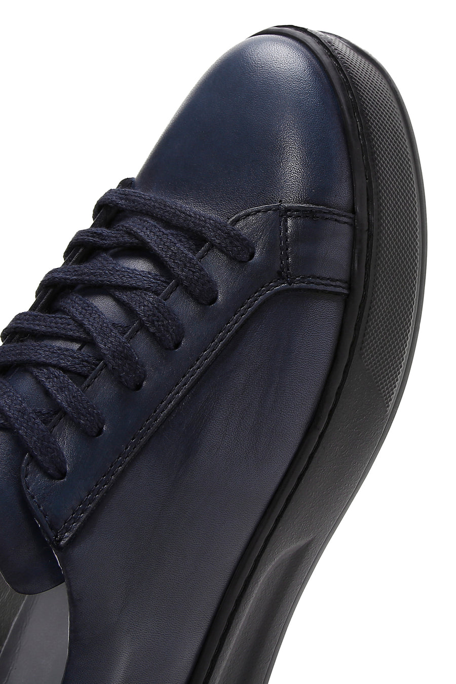 Erkek Lacivert Deri Sneaker