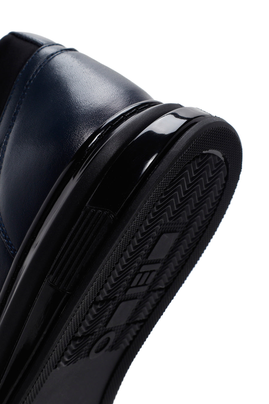 
Men's Navy Thick Sole Lace-Up Leather Casual Shoes
