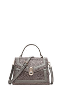 Women's Bronze Long Strap Printed Handbag | Derimod