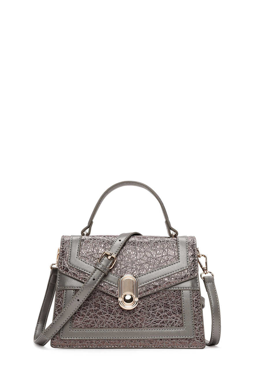 Women's Bronze Long Strap Printed Handbag 24WBD266026 | Derimod