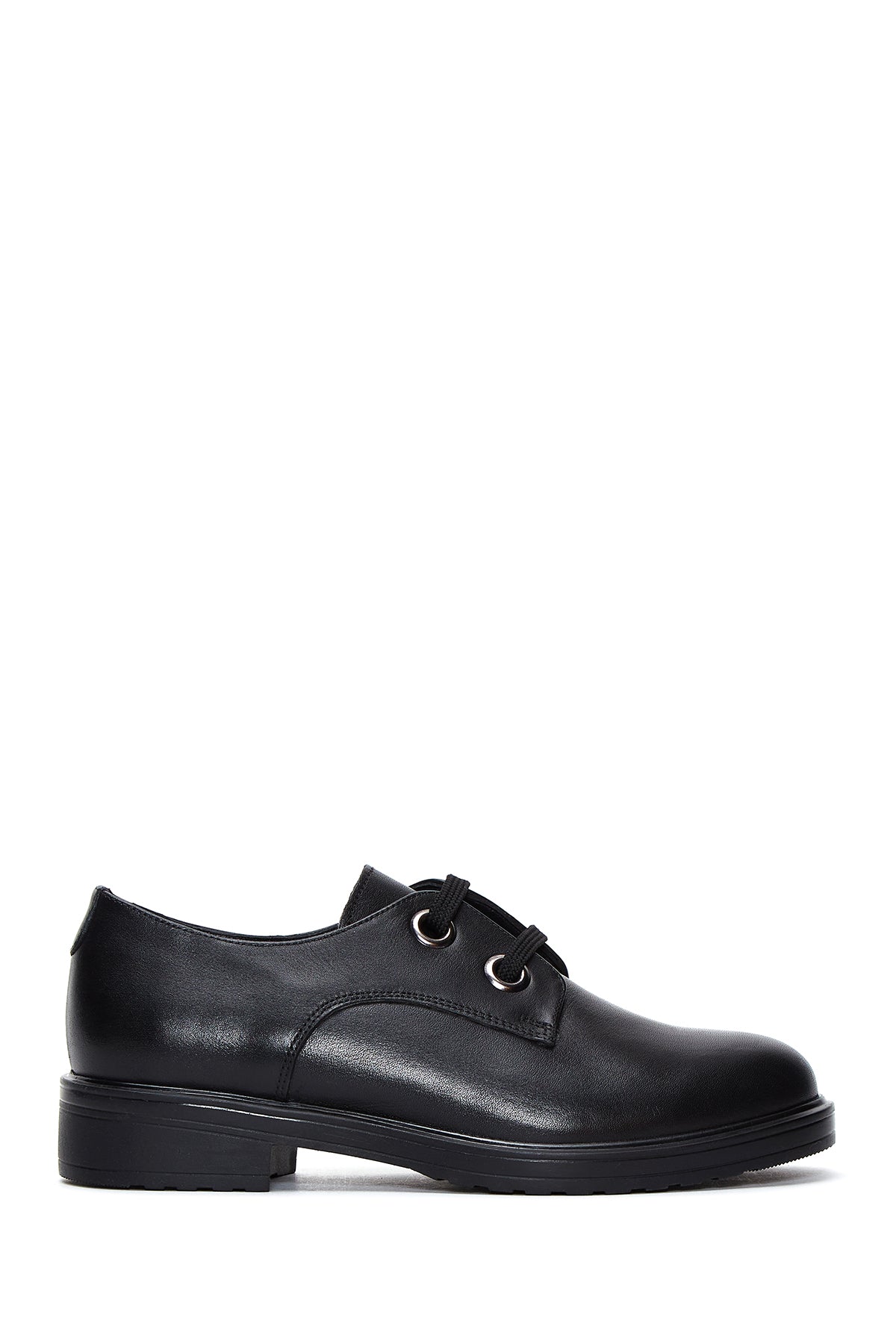 Women's Black Leather Oxford Shoes 23WFD412118 | Derimod