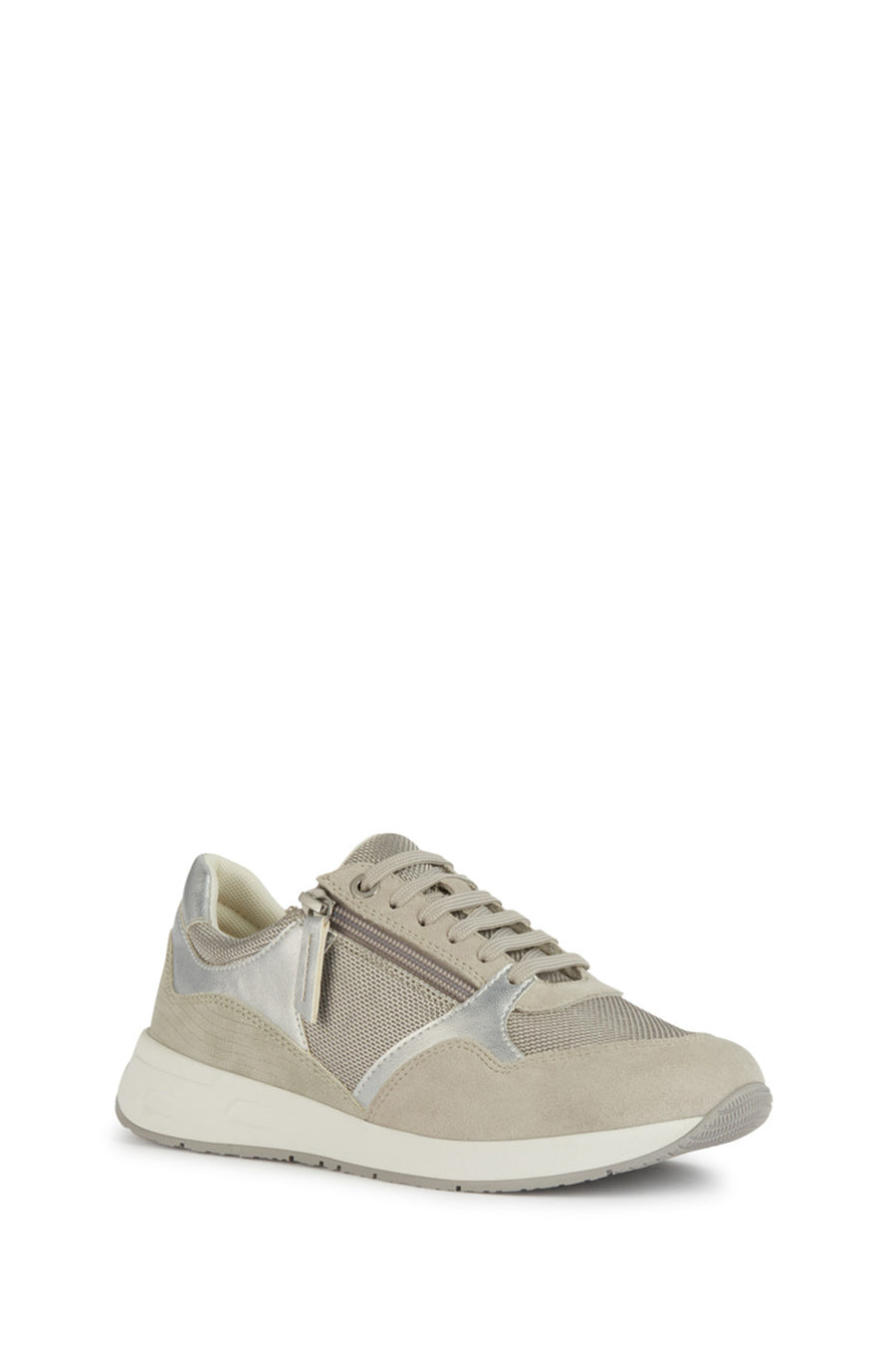 Geox Kadın Gri Bağcıklı Deri Sneaker