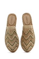 Women's Beige Straw Slippers | Derimod