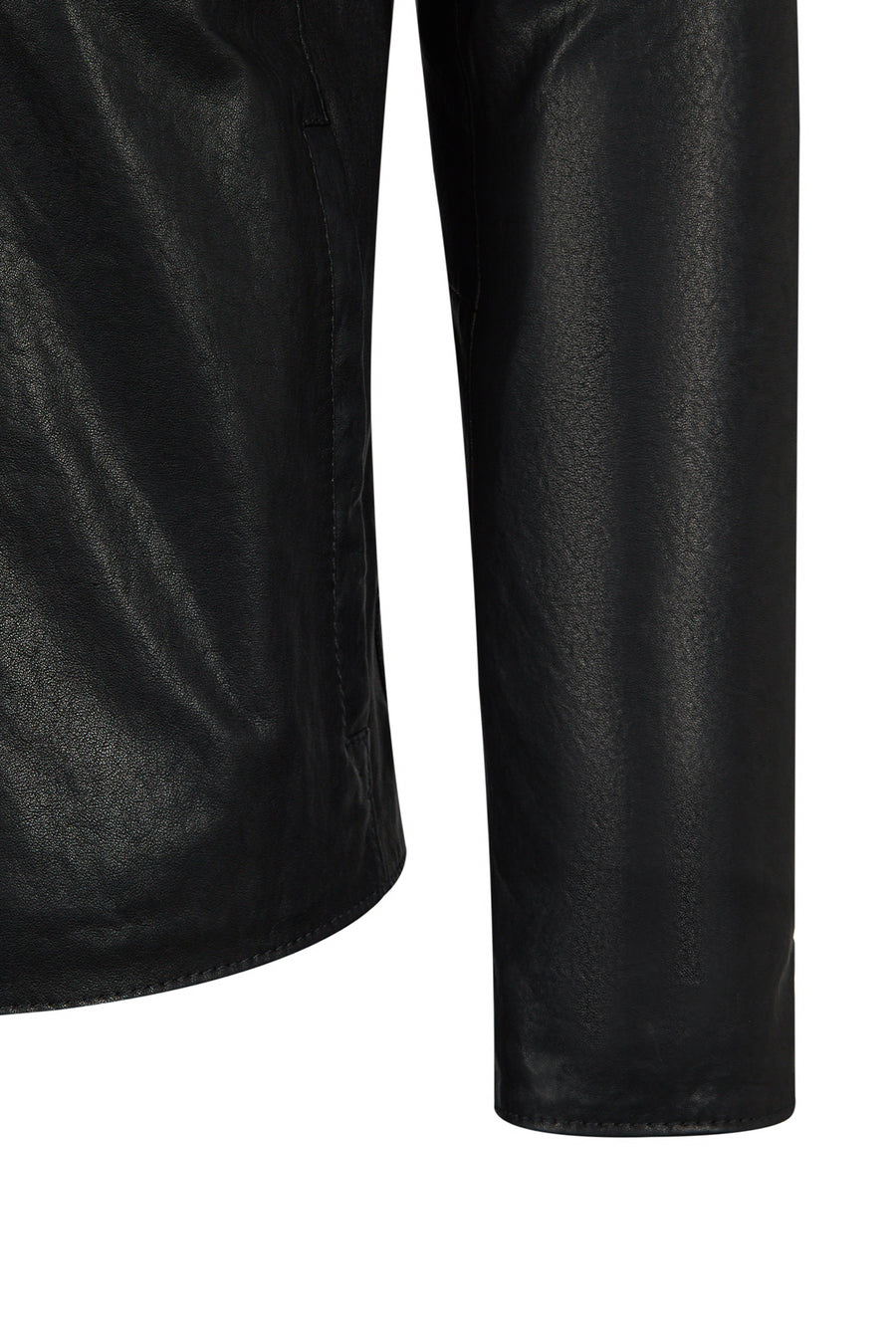 Endrick Male Black Slim-Fit Leather Jacket