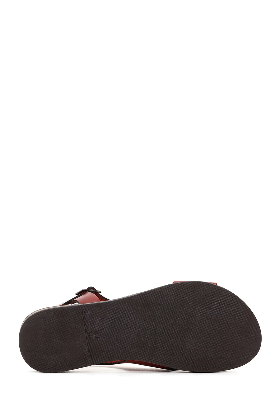 Women's Red Ankle Strap Leather Bodrum Sandals