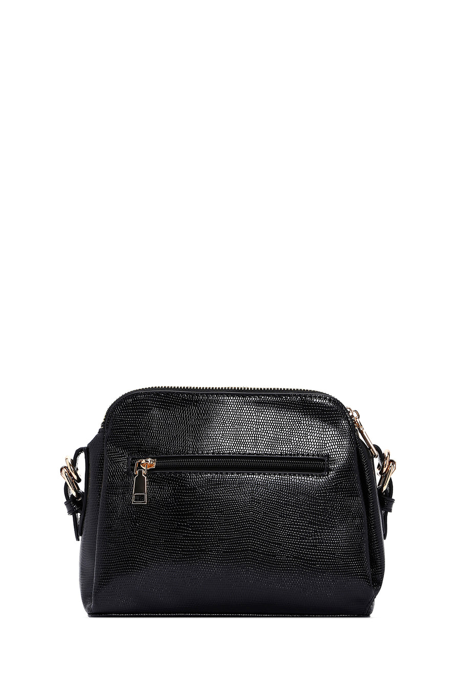 Woman Black Long-Strap Printed Crossbody Bag