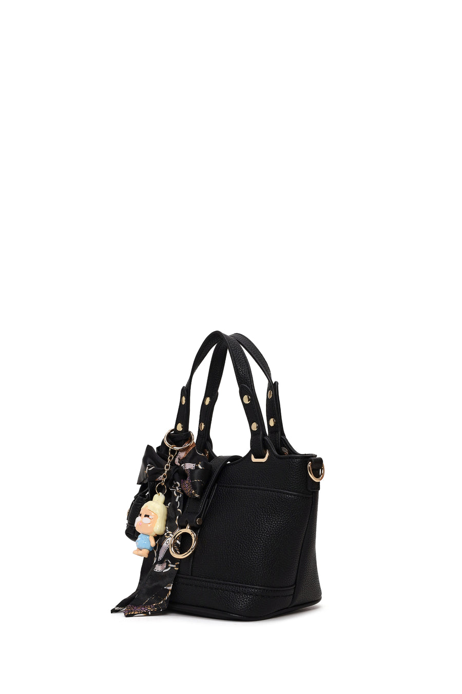 Woman Black Long-Strap Mini Shoulder Bag
