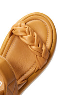 Kadın Sarı Deri Comfort Sandalet | Derimod