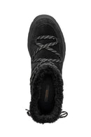 Geox Women's Black Spherica Ec7.1 Abx Waterproof Suede Leather Boots with Fur | Derimod