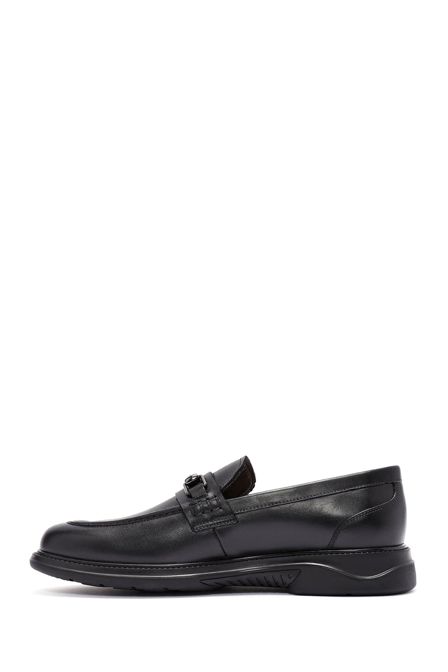 Men's Black Leather Casual Loafer