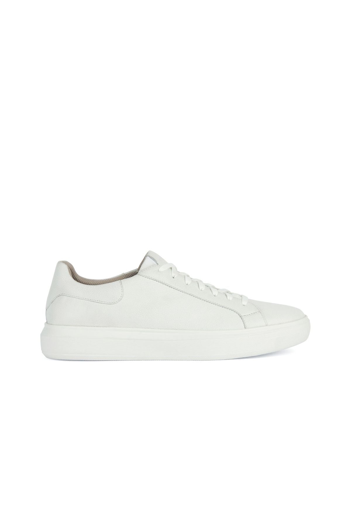 Geox Men's White Deiven Lace-Up Leather Casual Sneaker U355WA00047C1001 | Derimod