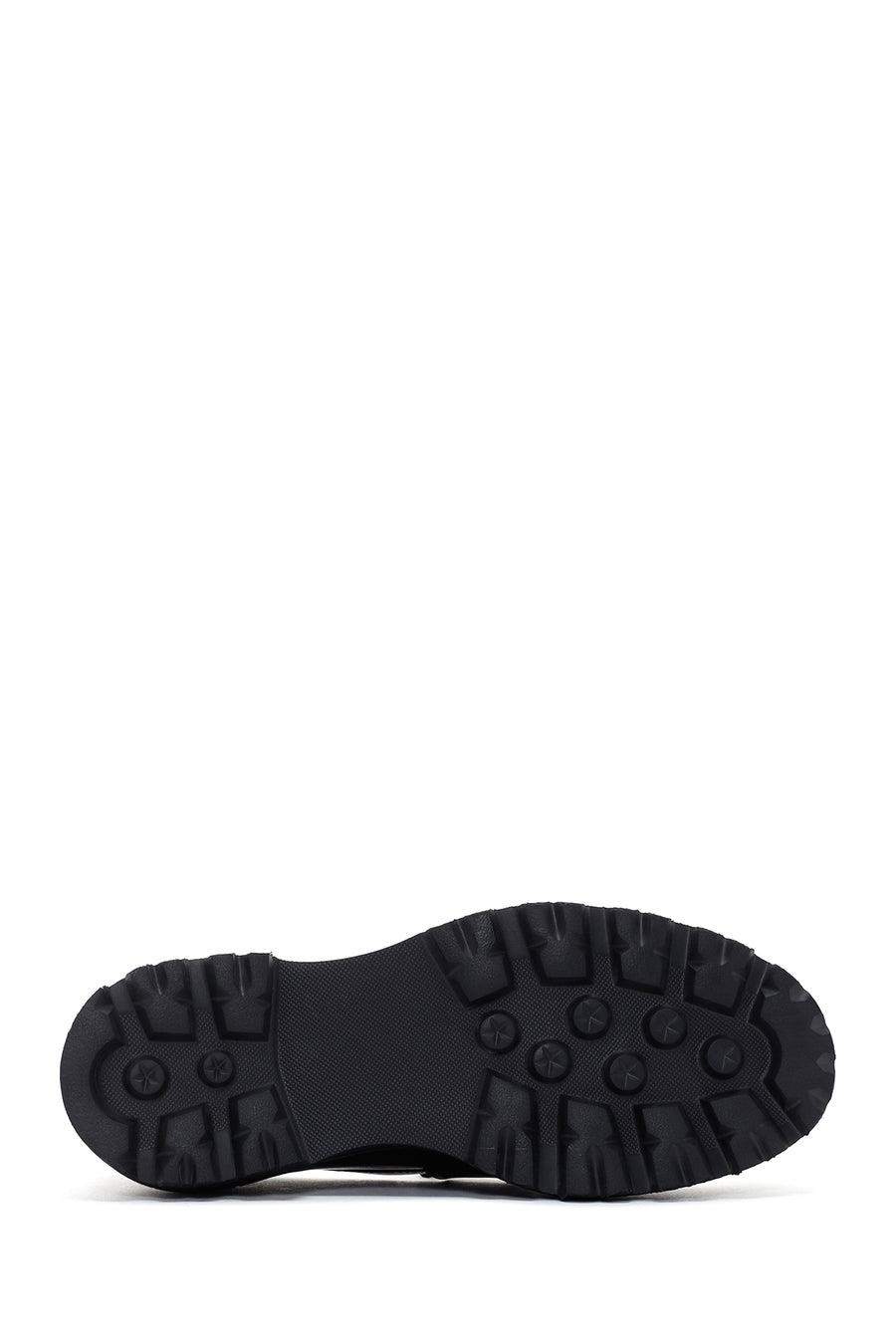Women's Black Thick Soled Tasseled Casual Leather Loafer