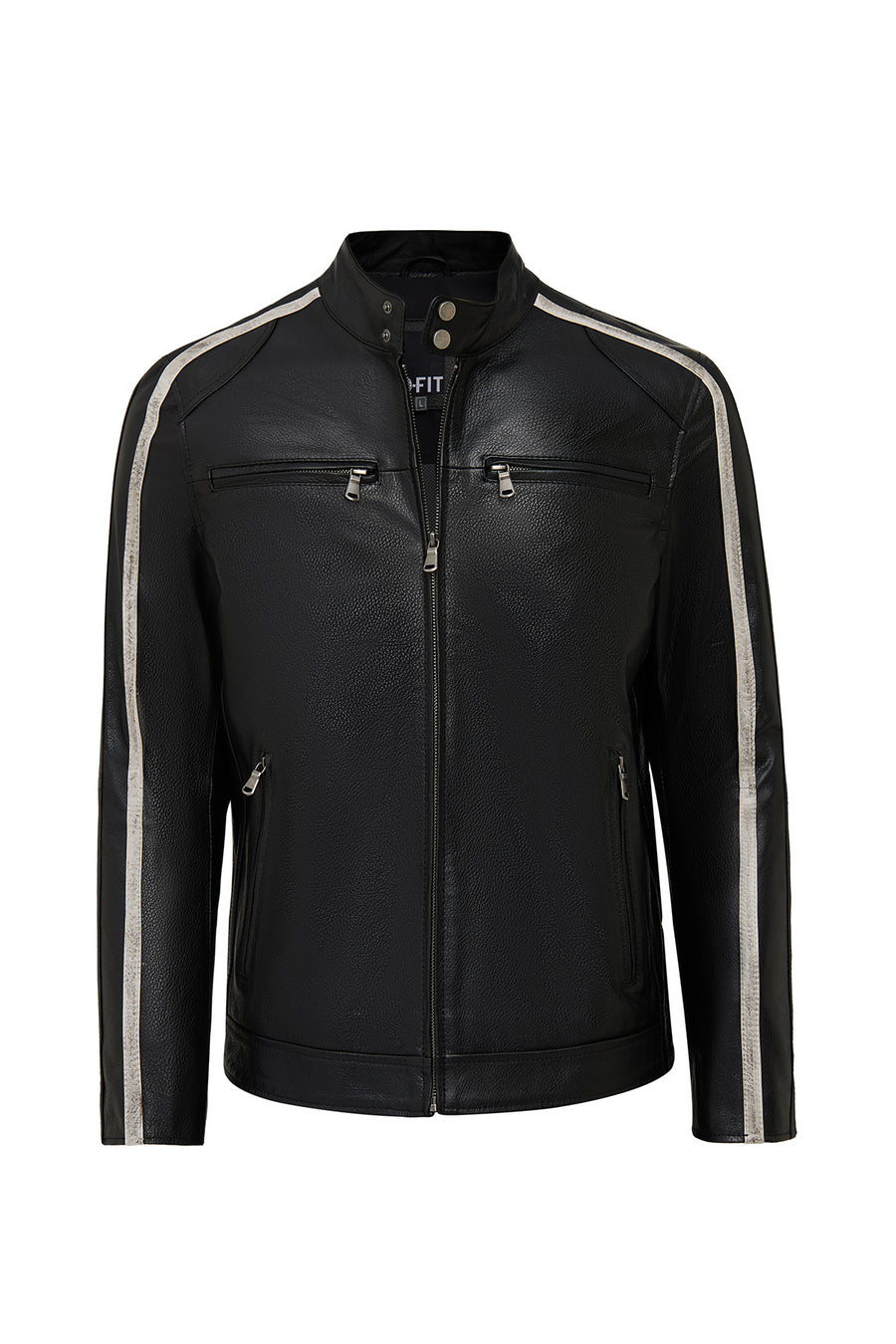 Middleton Men's Black Slim-Fit Short Leather Jacket