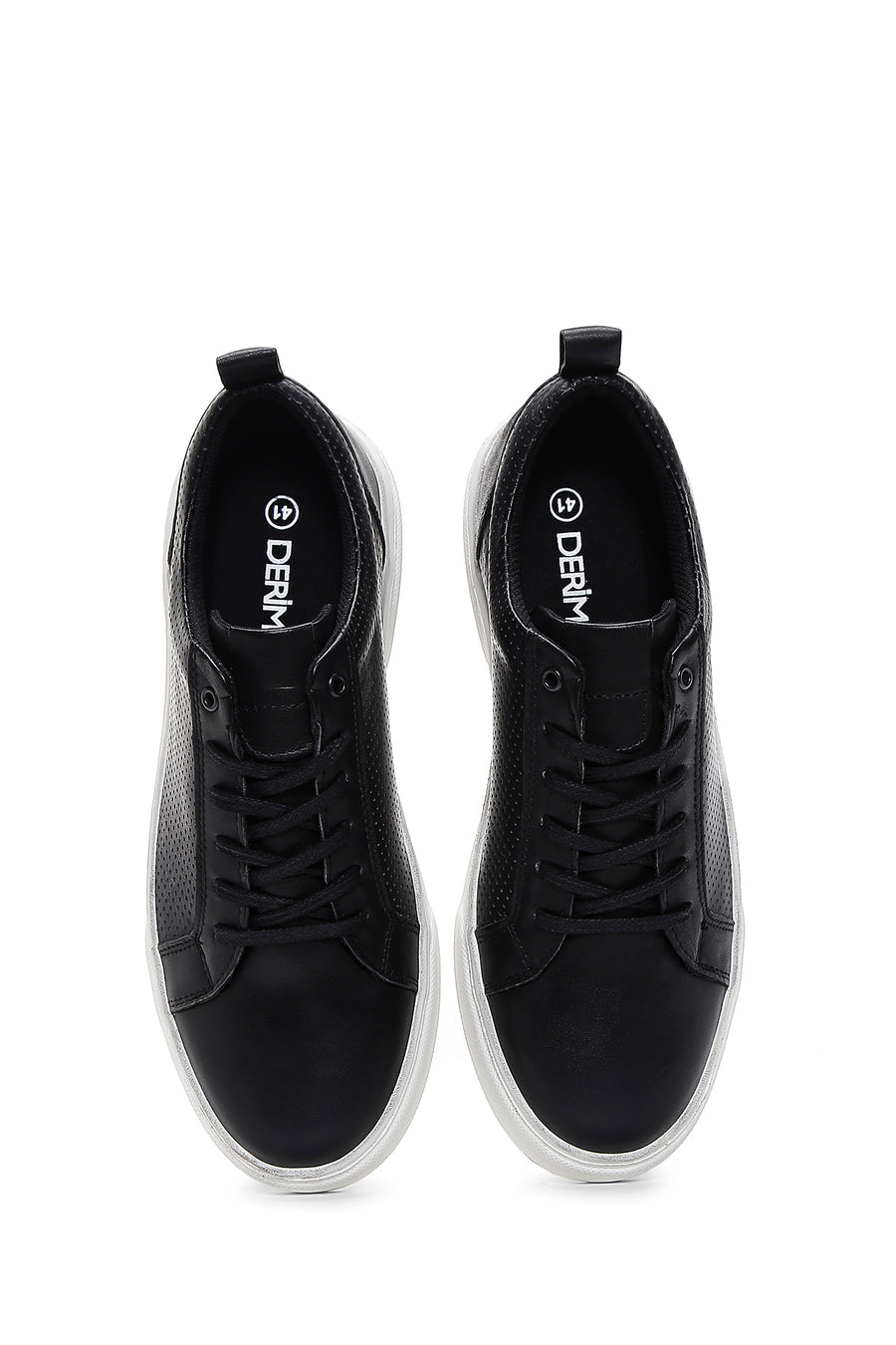 Men's Black Lace-up Leather Sneaker