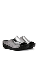 Women's Gray Thick Soled Comfort Slippers | Derimod