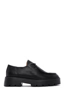 Women's Black Lace-Up Leather Masculine Shoes | Derimod