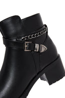 Women's Black Buckle Heeled Boots | Derimod