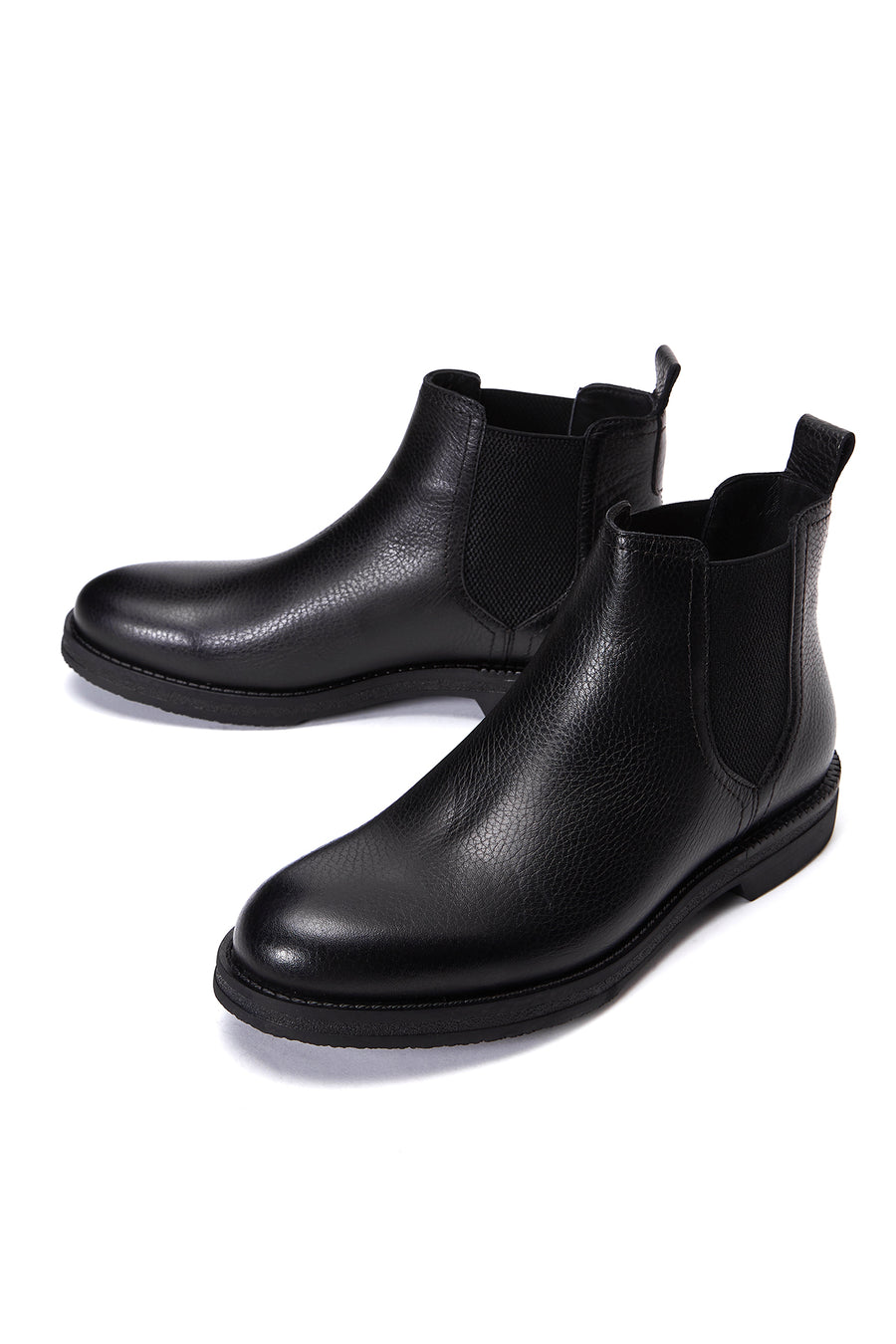 Men's Black Leather Casual Chelsea Boots