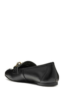 Geox Women's Black Llizia Leather Masculine Loafer | Derimod