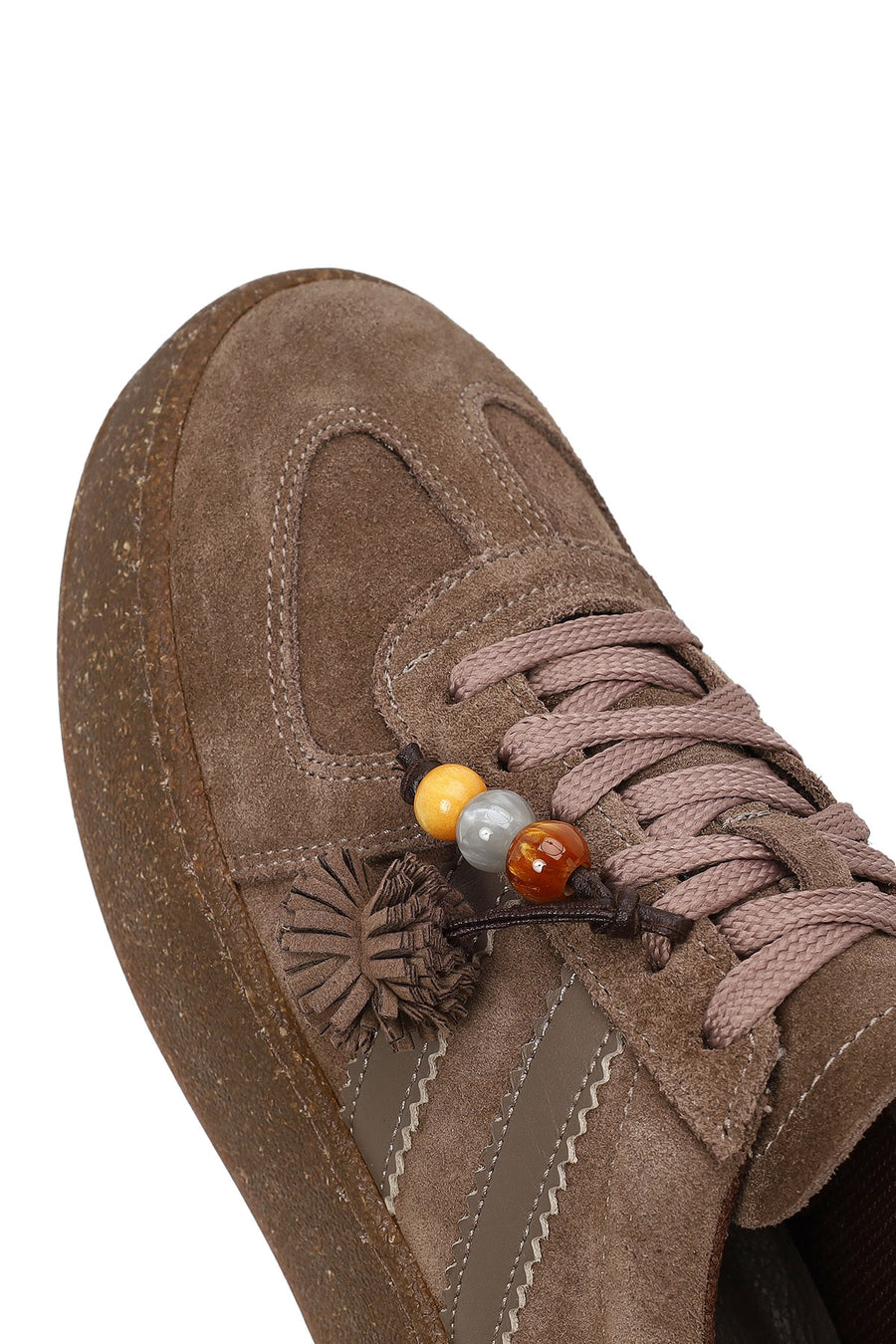 Kadın Vizon Bağcıklı Kalın Tabanlı Süet Deri Sneaker