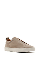 Men's Beige Suede Leather Sneaker | Derimod