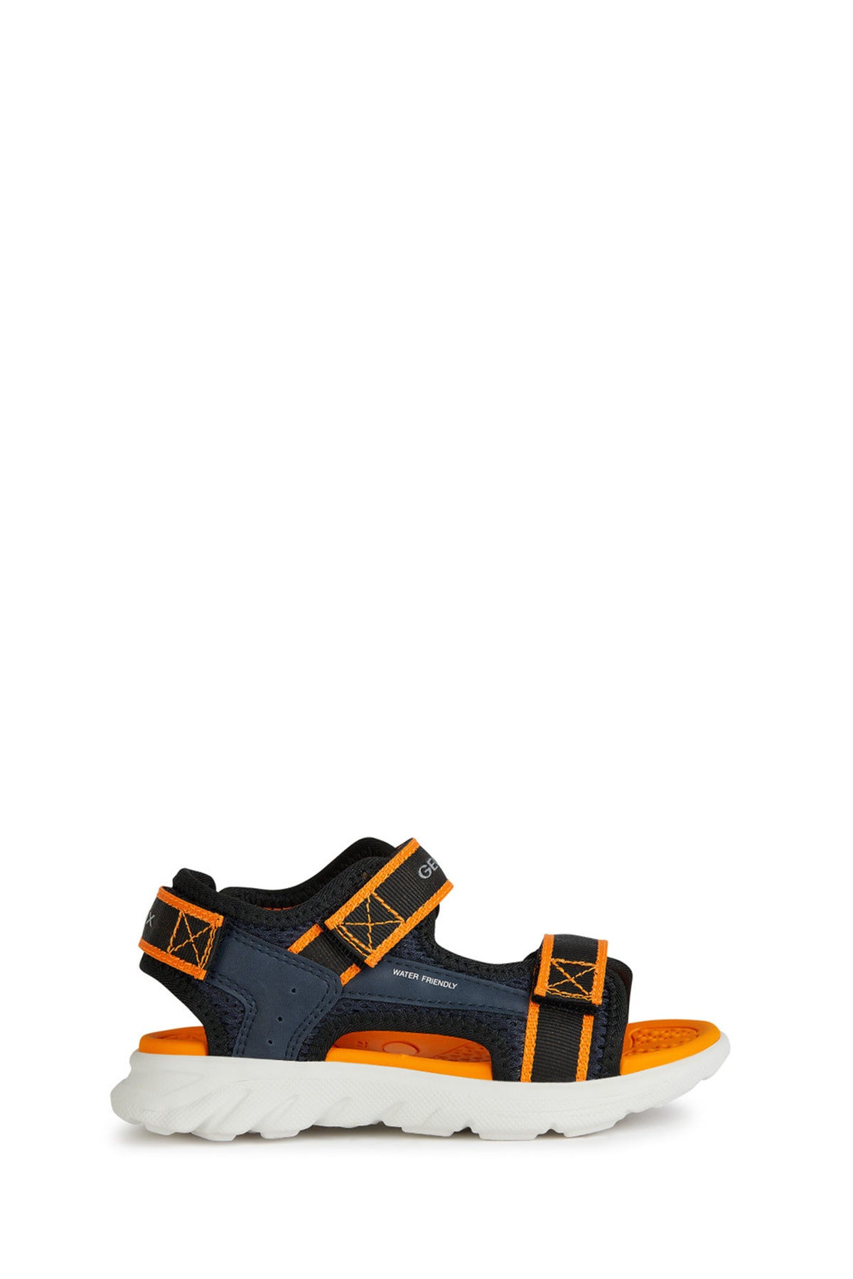 Erkek Cocuk Navy/orange Deri Sandalet