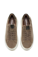 Women's Mink Suede Leather Thick Soled Sneaker | Derimod