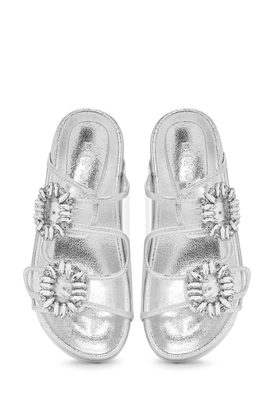 Women's Transparent Double Buckle Stone Slippers