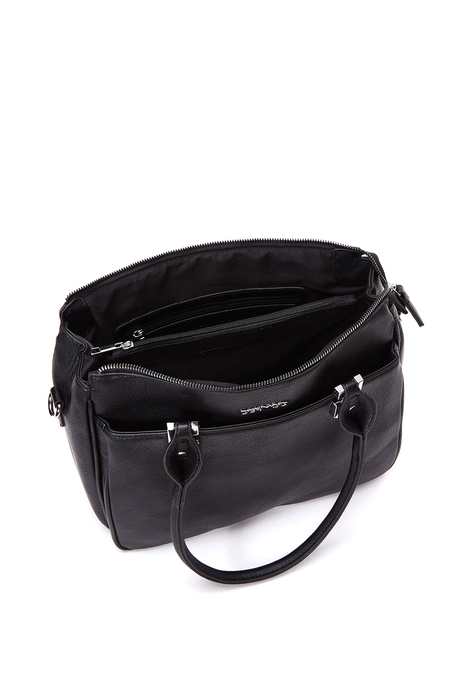 Woman Black Long Strap Printed Shoulder Bag