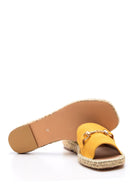 Women's Suede Buckle Espadrille Slippers | Derimod