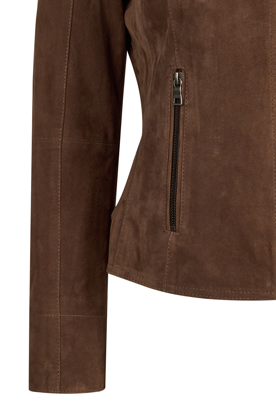 Lara Woman Brown Short Suede Jacket