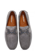 Men's Gray Suede Leather Casual Loafer | Derimod