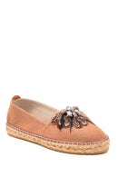 Women's Tan Stone Straw Sole Espadrille | Derimod