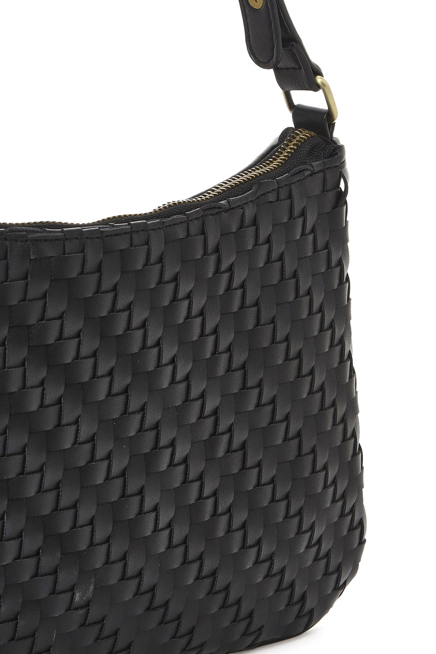 Women's Black Knitted Patterned Shoulder Bag