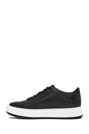 Men's Black Lace-up Thick-Sole Leather Sneaker | Derimod