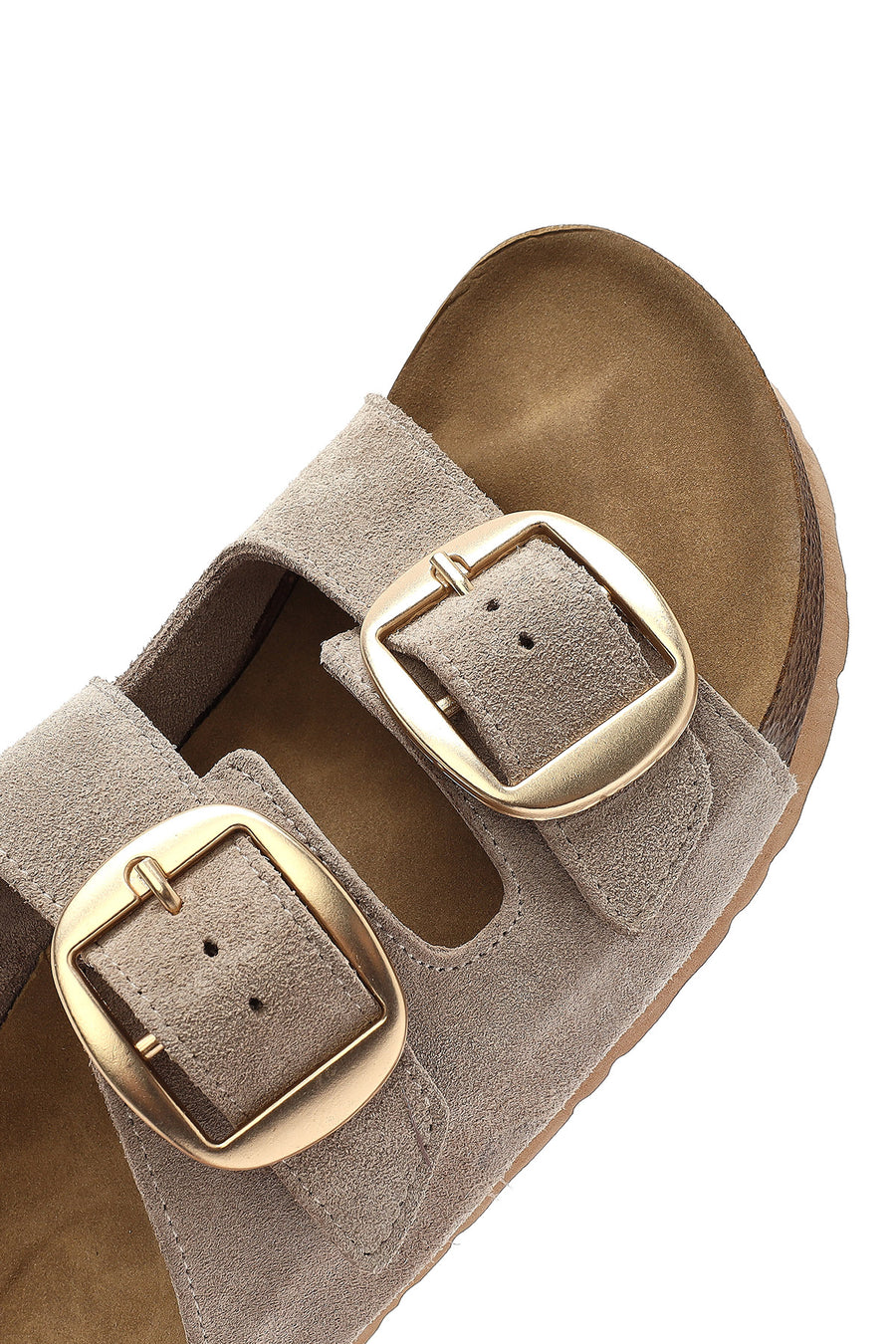 Women's Mink Buckled Suede Leather Slippers