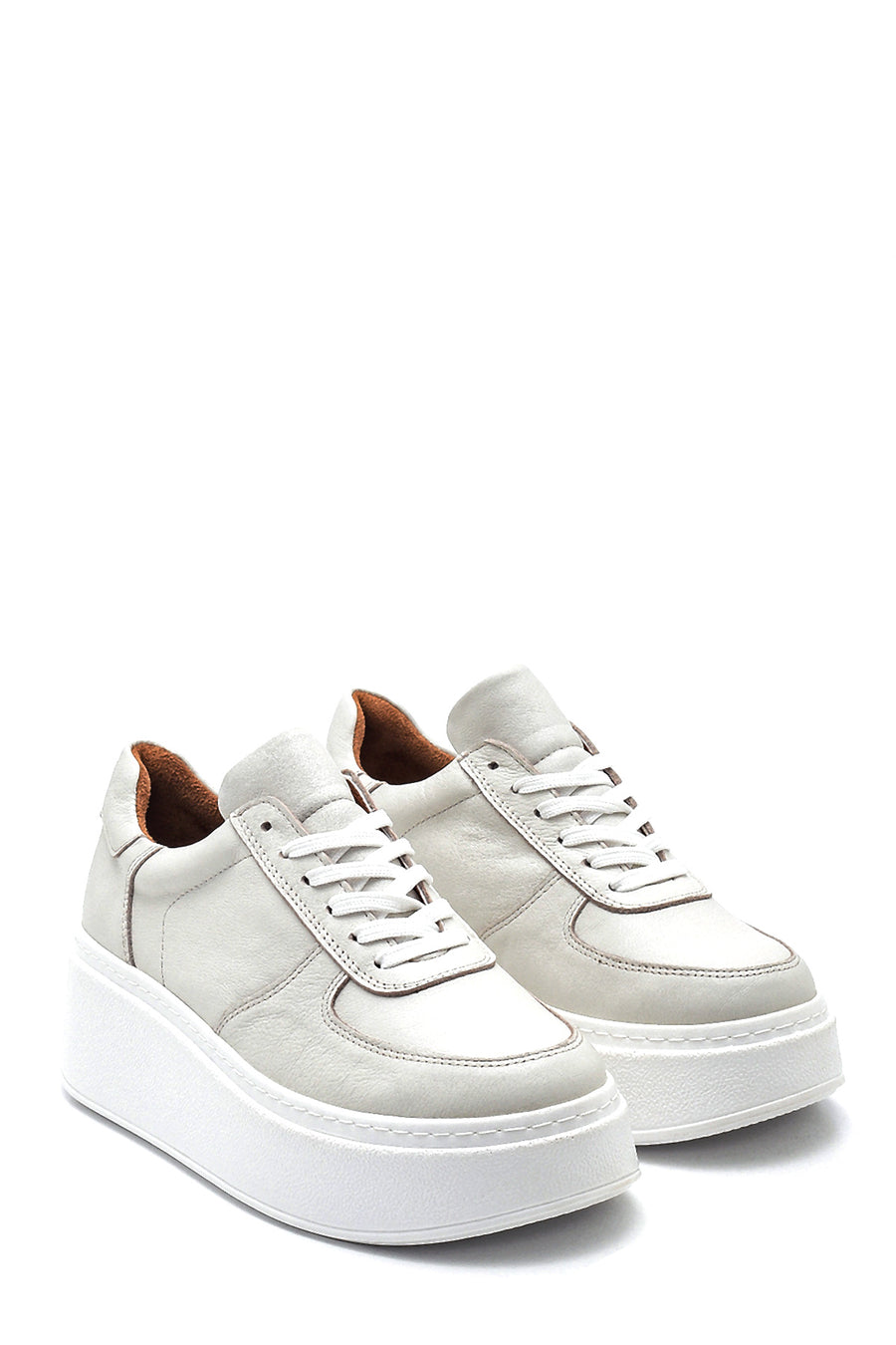 Women's Leather Thick Soled Shoes