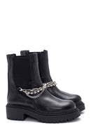 Women's Leather Chelsea Chain Boots | Derimod